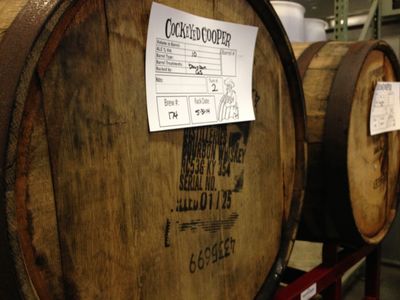A close up of a beer barrel.