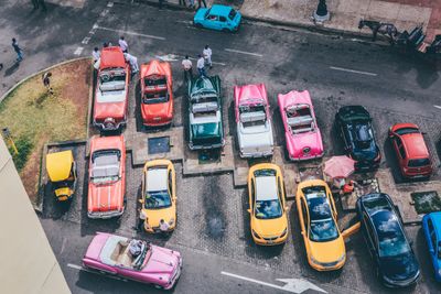 Assorted cars parked during daytime.