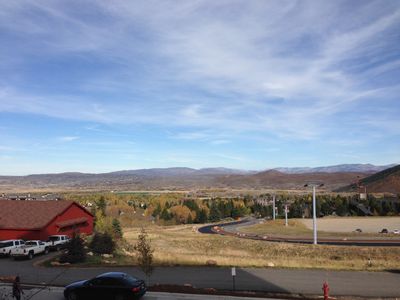 A view of mountains from the Canyons Resort in Park City, Utah.