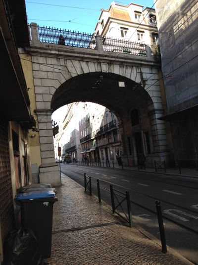 A old, stone bridge in Lisbon.