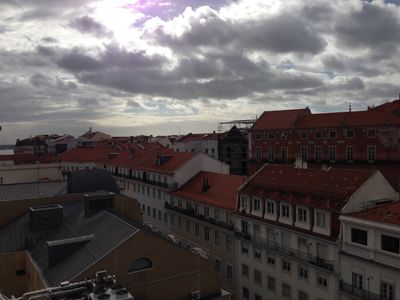 A view of the Lisbon cityscape from the Santa Justa Lift.