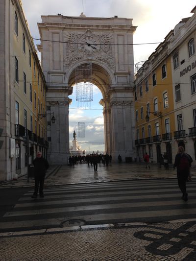 An archway in Lisbon, near the city center.